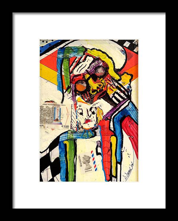 Abstract Framed Print featuring the painting Radioactive Kabuki Growth by David Deak
