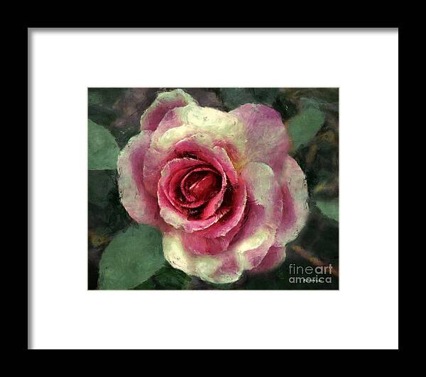 Rose Framed Print featuring the painting Ragged Satin Rose by RC DeWinter