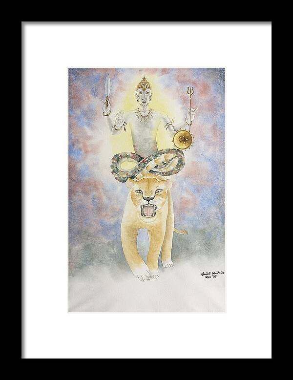 Vedic Astrology Framed Print featuring the painting Rahu The North Node by Srishti Wilhelm