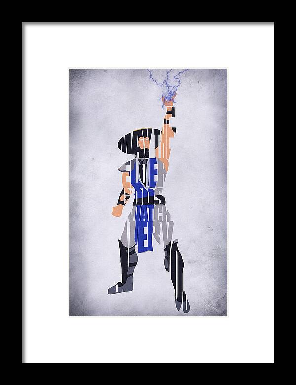 Raiden Framed Print featuring the digital art Raiden - Mortal Kombat by Inspirowl Design