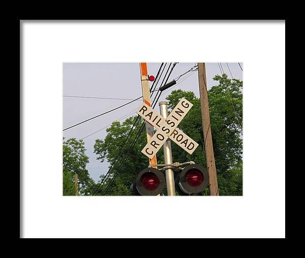 Railroad Framed Print featuring the photograph Railroad Crossing by Aaron Martens