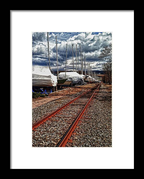 Rail Framed Print featuring the photograph Rails and Boats by Monroe Payne