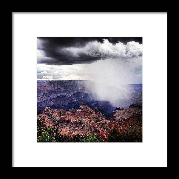 Grand Canyon Framed Print featuring the photograph Rain Over The Grand Canyon by Lisa Lamphere