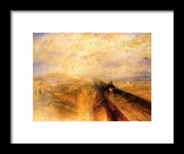 Jmw Framed Print featuring the painting Rain Steam and Speed. #1 by Philip Ralley