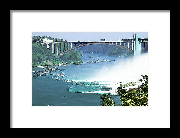 Niagara Falls Framed Print featuring the photograph Rainbow Bridge by Jerry Nettik