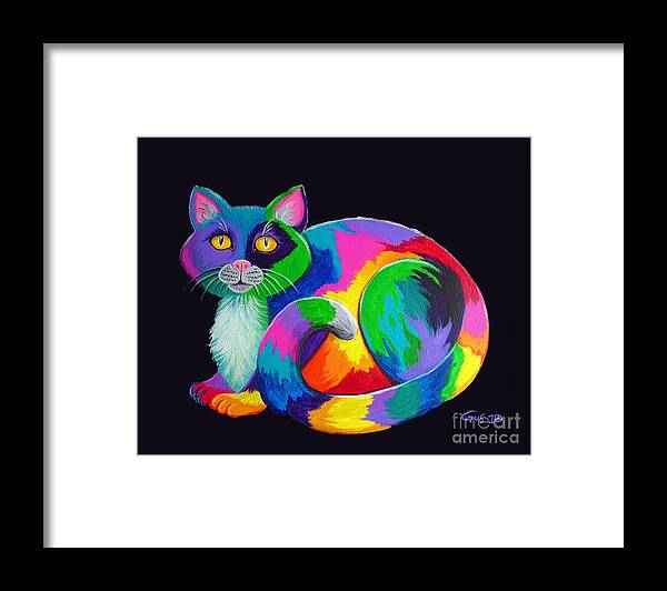 Art Framed Print featuring the painting Rainbow Calico by Nick Gustafson