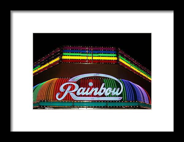 Neon Framed Print featuring the photograph Rainbow Club Neon by Douglas Miller