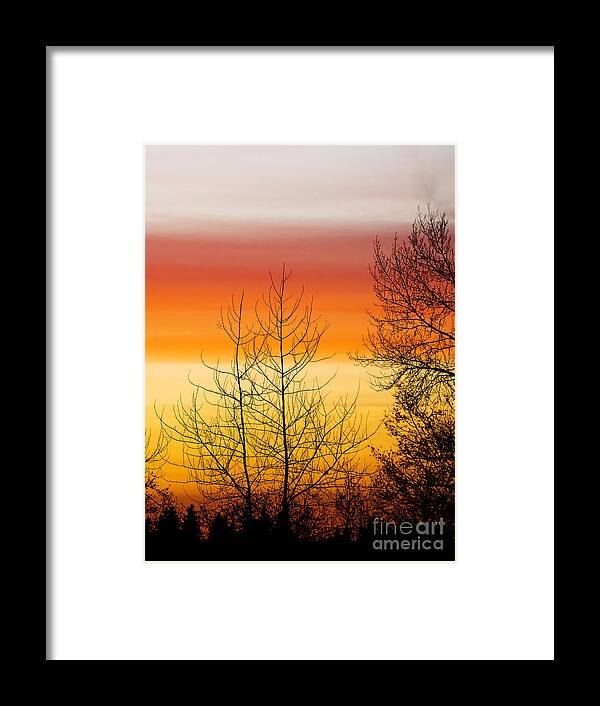 Nature Framed Print featuring the photograph Rainbow Colored Sunset 2 by Mary Jane Armstrong