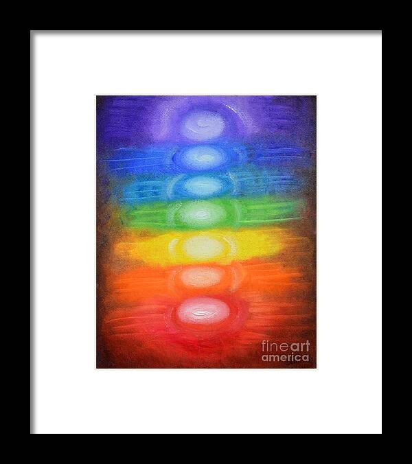 Rainbow Framed Print featuring the painting 7 Chakras by Belinda Capol