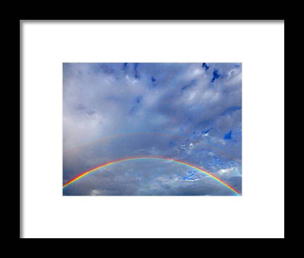 Clouds Framed Print featuring the photograph Rainbow Morning by Claudia Goodell