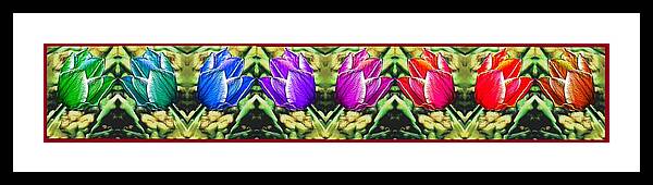 Rainbow Framed Print featuring the painting Rainbow of Tulips by Bruce Nutting