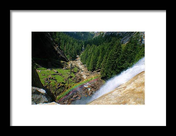 Waterfall Framed Print featuring the photograph Rainbow Over Nevada Falls by Jane Girardot