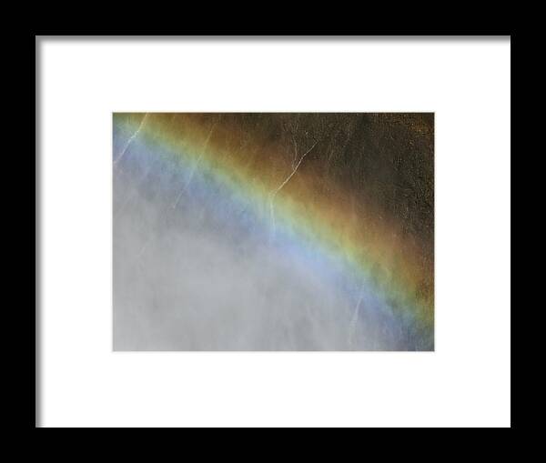 Yellowstone National Park Framed Print featuring the photograph Rainbow Over the Falls by Laurel Powell