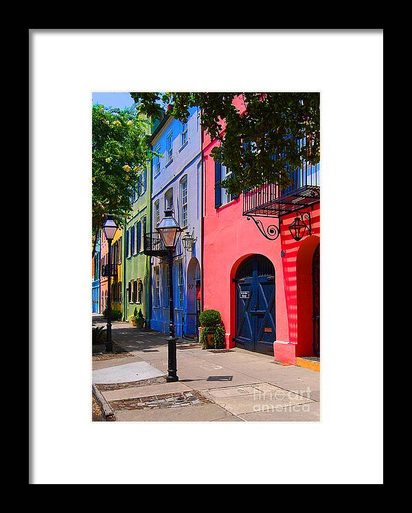 Scenic Tours Framed Print featuring the photograph Rainbow Row Charleston by Skip Willits