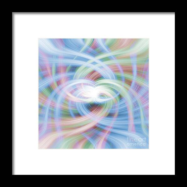 Colourful Framed Print featuring the digital art Rainbow Vortex by Antony McAulay
