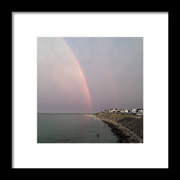 Martha's Vineyard Framed Print featuring the photograph Rainbow's Over Oak Bluffs by Eugene Bergeron
