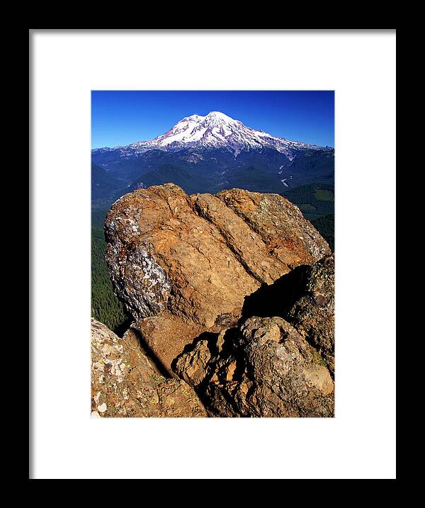 Rainier Framed Print featuring the photograph Rainier from High Rock Lookout by Daniel Woodrum