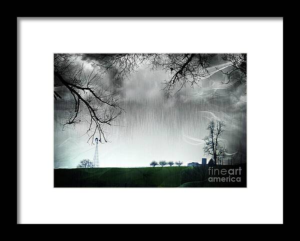 Farm Framed Print featuring the photograph Rainy Day Farm Ver-5 by Larry Mulvehill