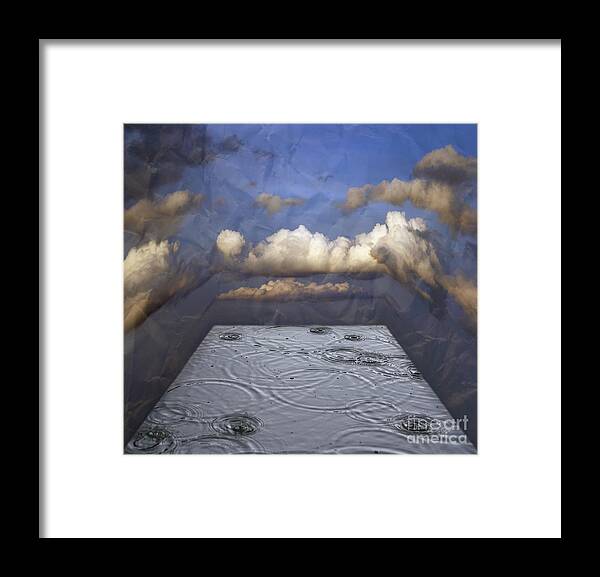 Abstraction Framed Print featuring the digital art Rainy Day by Michal Boubin