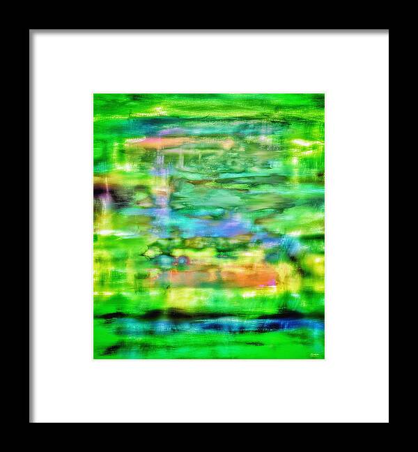 Abstract Art Framed Print featuring the painting Rainy Day Reflection by Steven Llorca