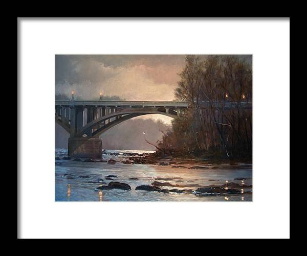 River Framed Print featuring the painting Rainy River by Blue Sky