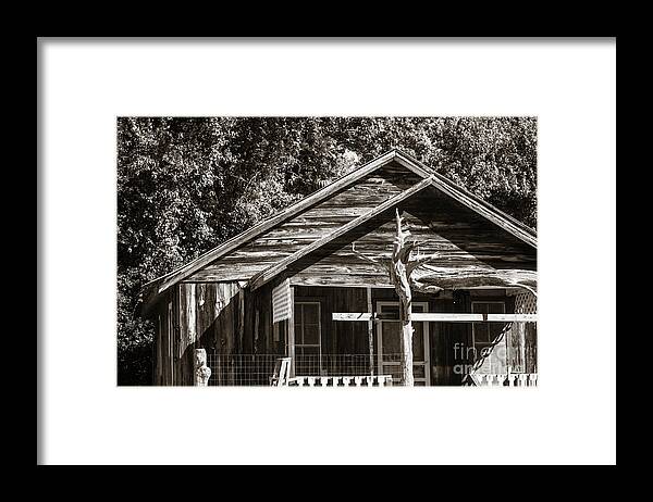 Ranch House Framed Print featuring the photograph Ranch House Very Old in Antique Sepia 3011.01 by M K Miller
