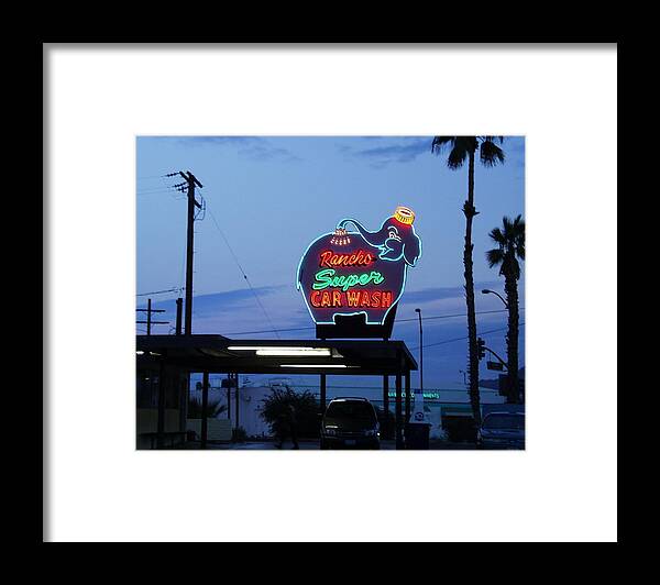 Sunset Framed Print featuring the photograph Rancho Super Car Wash by Gerry High