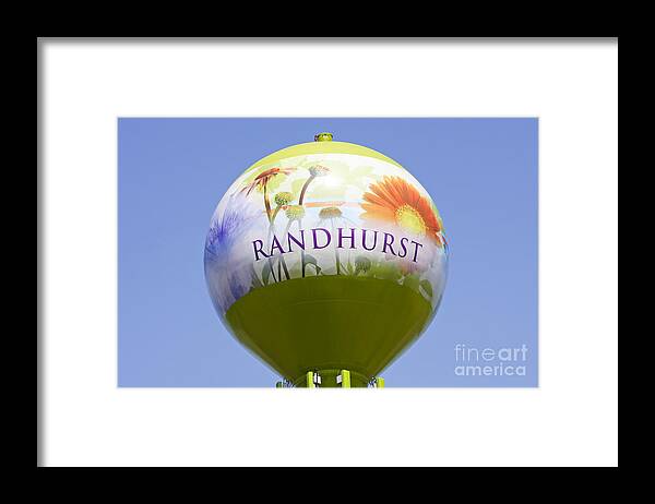 Randhurst Framed Print featuring the photograph Randhurst Water Tower by Patty Colabuono