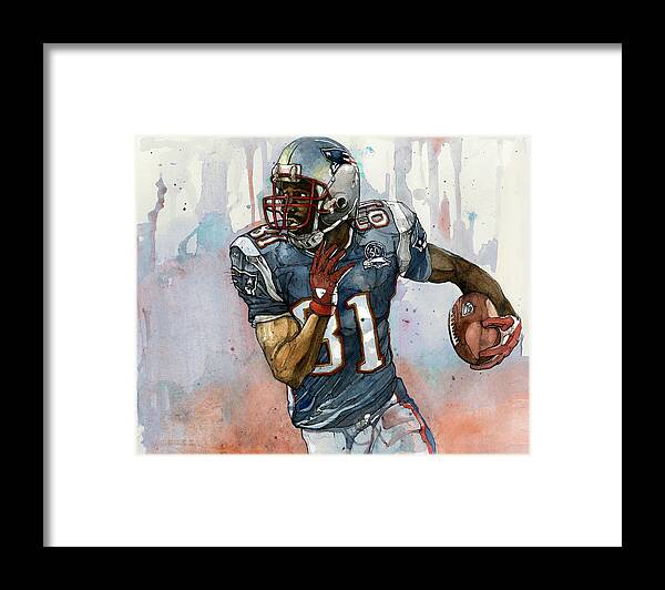 Randy Moss Framed Print featuring the painting Randy Moss by Michael Pattison