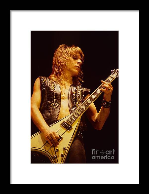 Concert Photos For Sale Framed Print featuring the photograph Randy Rhoads at The Cow Palace in San Francisco by Daniel Larsen