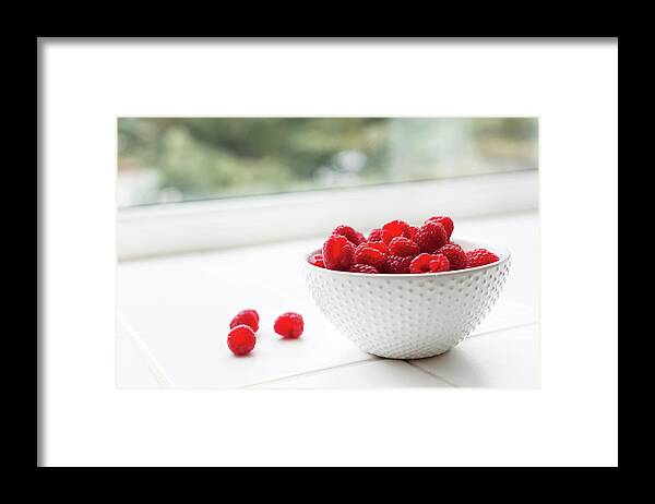 Crockery Framed Print featuring the photograph Raspberries by Ballycroy