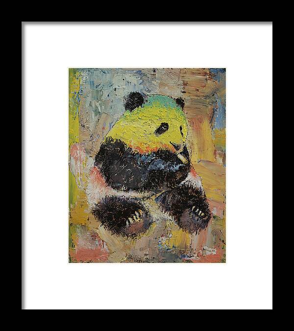 Panda Framed Print featuring the painting Rasta Panda by Michael Creese