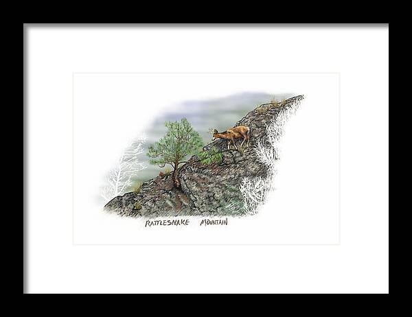 Washington Framed Print featuring the digital art Rattlesnake Mountain by Troy Stapek