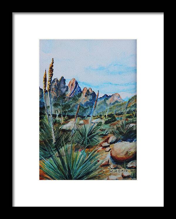 Yucca Framed Print featuring the painting Rattlesnake Told Me To Follow the Sun by Mary C Farrenkopf