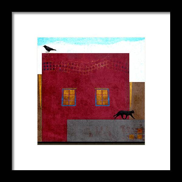 Raven Framed Print featuring the photograph Raven and Cat by Carol Leigh