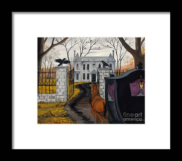 Realism Framed Print featuring the painting Raven's Estate by Margaryta Yermolayeva