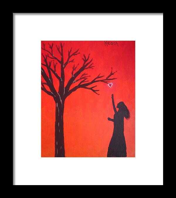 Spiritual Framed Print featuring the painting Reach by Angie Butler
