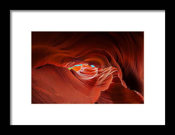 Antelope Canyon Framed Print featuring the photograph Reach for the Sky by Jason Chu