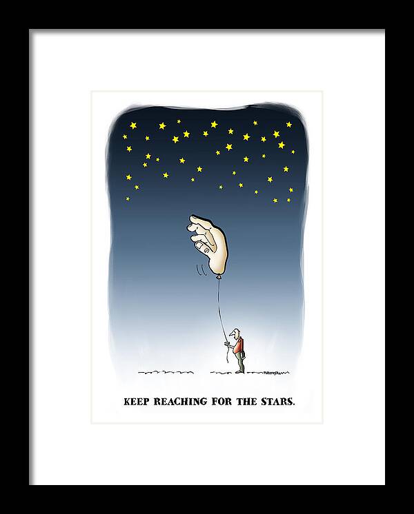 Cliche Framed Print featuring the digital art Reach For The Stars by Mark Armstrong