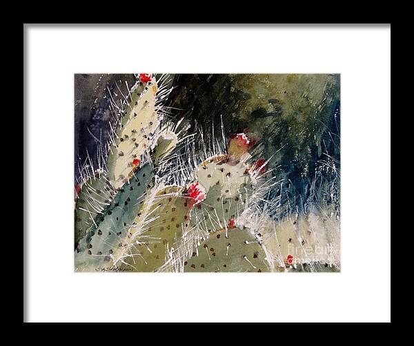 Cactus Framed Print featuring the painting Reach for the Sun by Sandra Strohschein