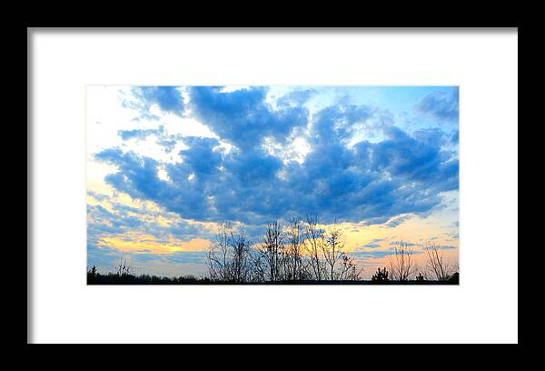 Blue Framed Print featuring the photograph Reach Out and Touch the Sky by Linda Bailey