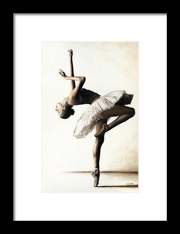 Dancer Framed Print featuring the painting Reaching for Perfect Grace by Richard Young