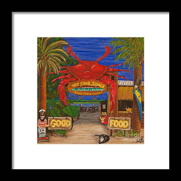 Crab Shack Framed Print featuring the painting Ready for the Day at The Crab Shack by Susan Cliett