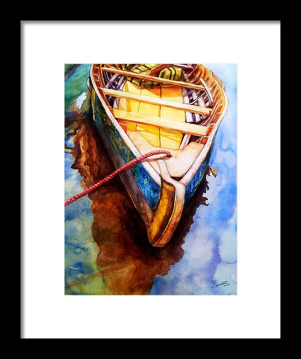 Boat Framed Print featuring the painting Ready for the Ride by Arti Chauhan
