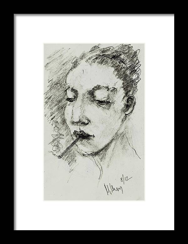 Portrait Framed Print featuring the drawing Rebecca by Maxim Komissarchik