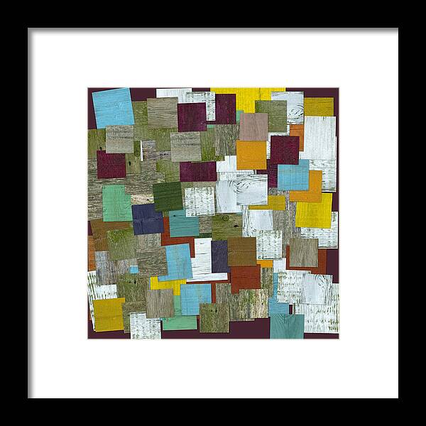 Abstract Framed Print featuring the digital art Reconstructing Fences ll by Michelle Calkins