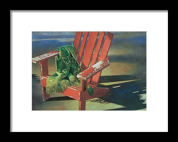 Red Adirondack Chair Framed Print By Mia Tavonatti