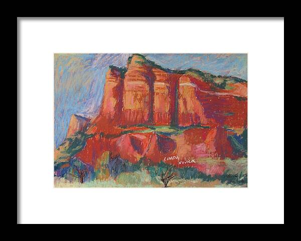 Sedona Framed Print featuring the painting Red And Purple by Linda Novick