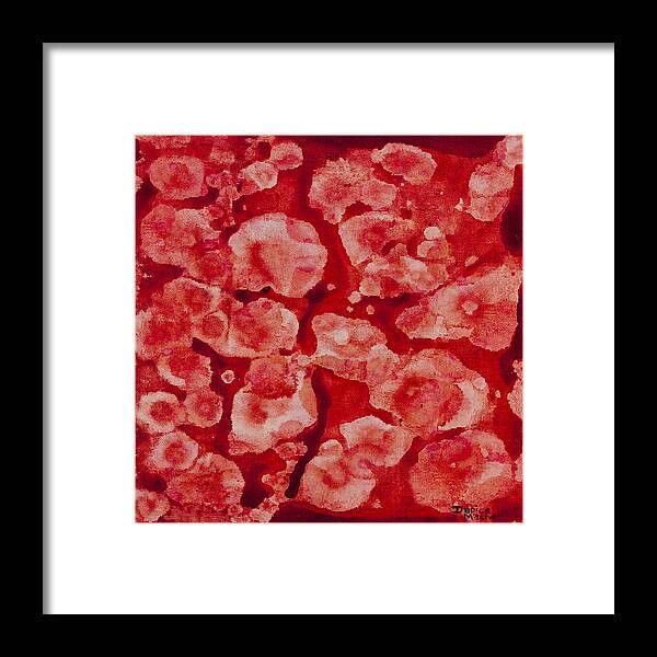 Abstract Framed Print featuring the painting Red and White by Darice Machel McGuire