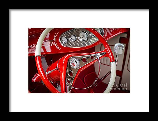 Steering Framed Print featuring the photograph Red and White by Dennis Hedberg